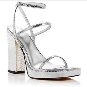 NEW MARC FISHER KATIN WOMENS STRAPPY METALLIC ANKLE STRAP size 7.5